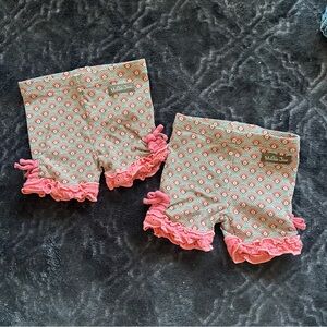Twin Set of 2 Matilda Jane Bold & Beautiful Lucille Rainbow Print Shorts Sz 6-12